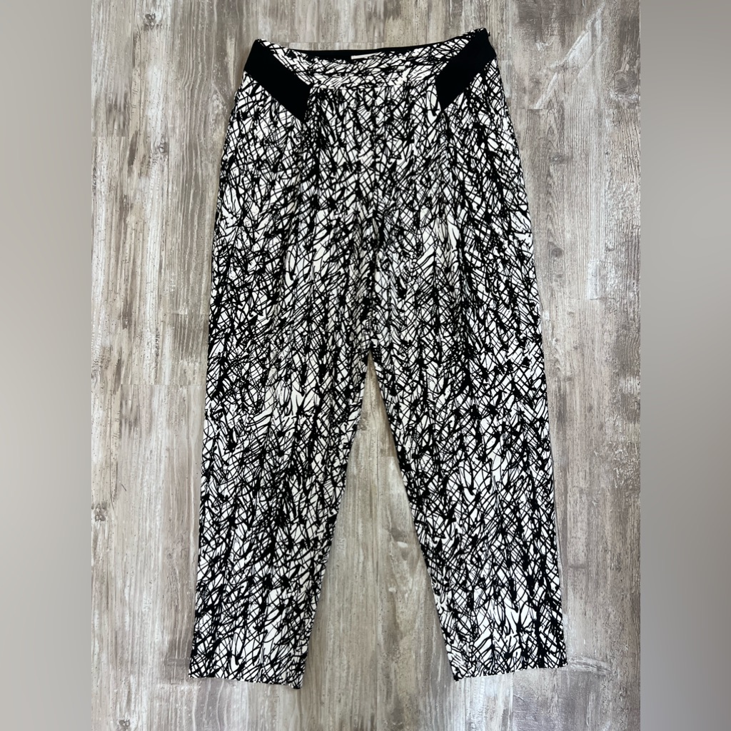 Milly Black And White Trouser Cigarette Pants 12
